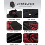 KZZ Men's Flannel Lined Shacket Jacket Plaid Brushed Lining Cowboy Western