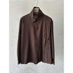 French Retro Striped Ruffled Collar Shirt