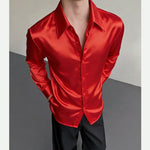 Shiny Satin Shirt Stage Performance Shirt