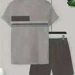 KZZ Men's short-sleeved shorts suit
