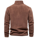 KZZ Men's Solid Half Zip Funnel Neck Polar Fleece Sweatshirt