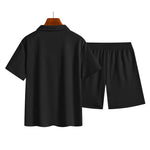 KZZ Men's Casual Collared Short-Sleeve Suit