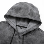 KZZ Plus-size warm full-zip hooded sweatshirt