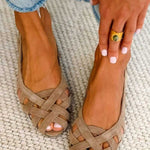 ODETTE | Woven Upper Flat Sandals