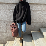 Turtleneck Lamb Wool Loose Pullover Sweatshirt