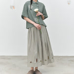 Women's Floral-patterned Curved Hem Shirt