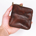 Retro Leather Zipper Wallet