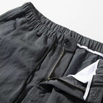 Breathable Elastic Waist Loose Curved Trousers