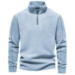 KZZ Men's Solid Half Zip Funnel Neck Polar Fleece Sweatshirt