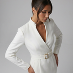 Valentina Moreau | Elegant Belted Midi Dress For Women