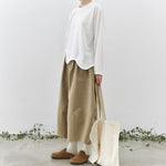 Women's Wavy Hem Casual Round Neck Shirt