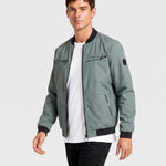 KZZ Men's Letter-Print Zip-Up Mock-Neck Jacket