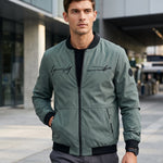 KZZ Men's Letter-Print Zip-Up Mock-Neck Jacket