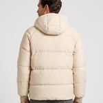 KZZ Men's Solid-Color Zip-Up Hooded Padded Jacket