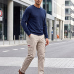 KZZ Men's solid-color cargo pants