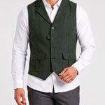 KZZ Men's solid color button front pocket suit vest