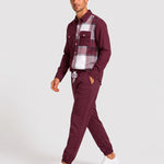 KZZ Men's Plaid Print Button-Down Shirt and Trousers