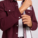 KZZ Men's Plaid Print Button-Down Shirt and Trousers
