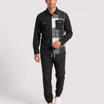 KZZ Men's Plaid Print Button-Down Shirt and Trousers