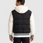 KZZ Men's Color-Block Letter-Print Drawstring Hooded Jacket