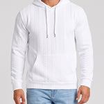 KZZ Men's Solid Color Textured Drawstring Hooded Sweatshirt