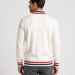 KZZ Men's Striped-Trim Half-Zip Sweater