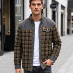KZZ Men's Plaid Shirt Jacket