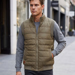 KZZ Men's Solid-Color Zipper-Pocket Vest