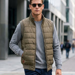 KZZ Men's Solid-Color Zipper-Pocket Vest