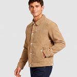 KZZ Men's Solid-Color Button-Front Jacket