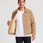 KZZ Men's Solid-Color Button-Front Jacket