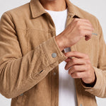 KZZ Men's Solid-Color Button-Front Jacket