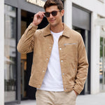 KZZ Men's Solid-Color Button-Front Jacket