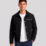 KZZ Men's Solid-Color Button-Front Jacket