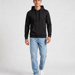 KZZ Men's Printed Fleece-Lined Hoodie with Drop Shoulders