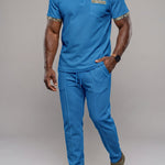 KZZ Men's Short-Sleeve Polo Shirt and Trousers Two-Piece Set