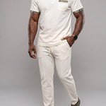 KZZ Men's Short-Sleeve Polo Shirt and Trousers Two-Piece Set