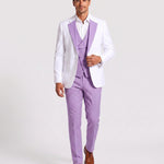 KZZ Men's single-button three-piece suit
