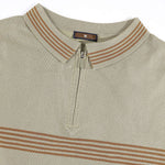 KZZ Men's Striped Print Polo Shirt