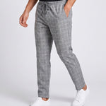 KZZ Checked drawstring-waist casual trousers