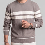 KZZ Men's Casual Crew-Neck Knit Pullover