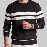 KZZ Men's Casual Crew-Neck Knit Pullover
