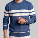 KZZ Men's Casual Crew-Neck Knit Pullover