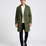 KZZ Men's double-breasted trench coat