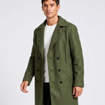 KZZ Men's double-breasted trench coat