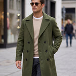 KZZ Men's double-breasted trench coat