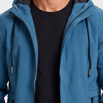 KZZ Men's slim-fit long-sleeved windproof zip-up hooded jacket