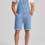 KZZ Men's denim bib shorts