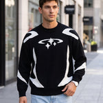 KZZ Men's Loose-Fit Crew-Neck Pullover Sweater