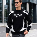 KZZ Men's Loose-Fit Crew-Neck Pullover Sweater